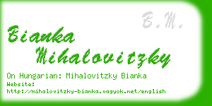 bianka mihalovitzky business card